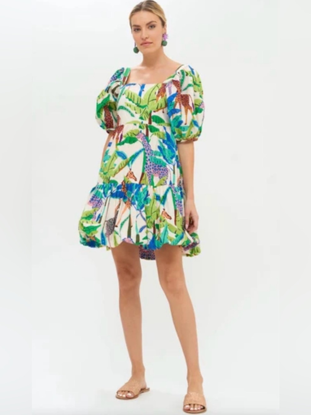 Oliphant Bubble Skirt Mini Dress in Kruger Blue Size Small